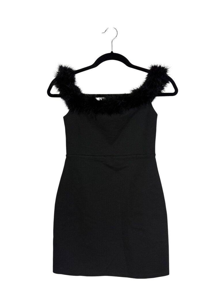 NBD OFF THE SHOULDER FEATHER MINI DRESS