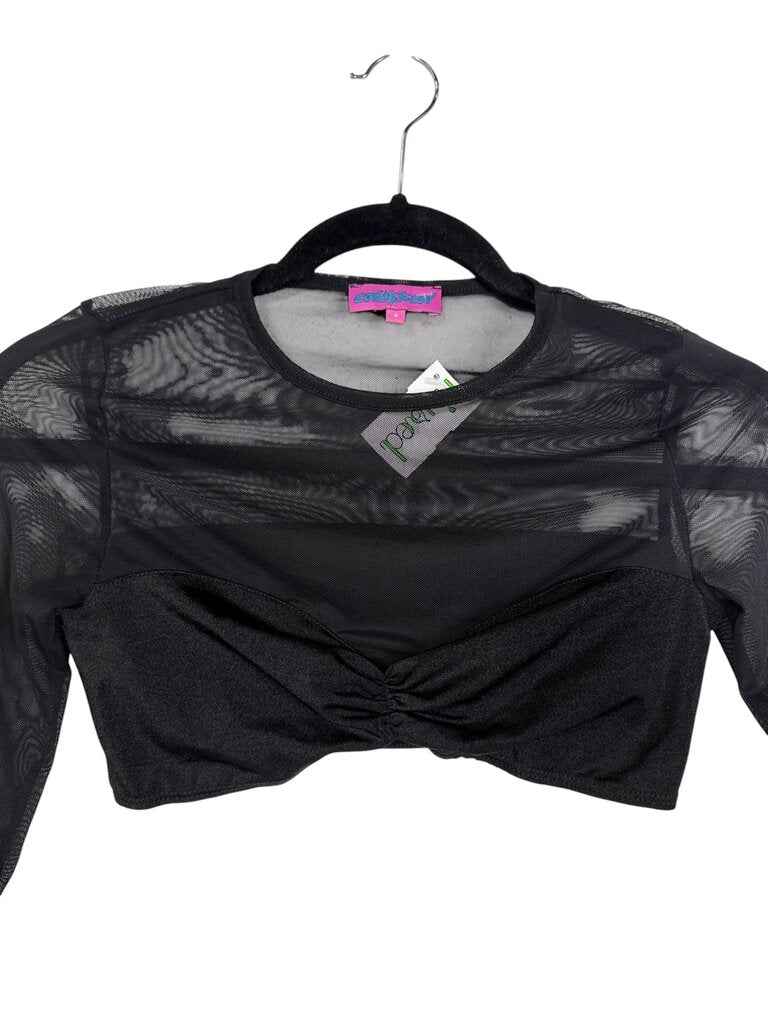 EDIKTED MESH CROPPED BUSTIER TOP