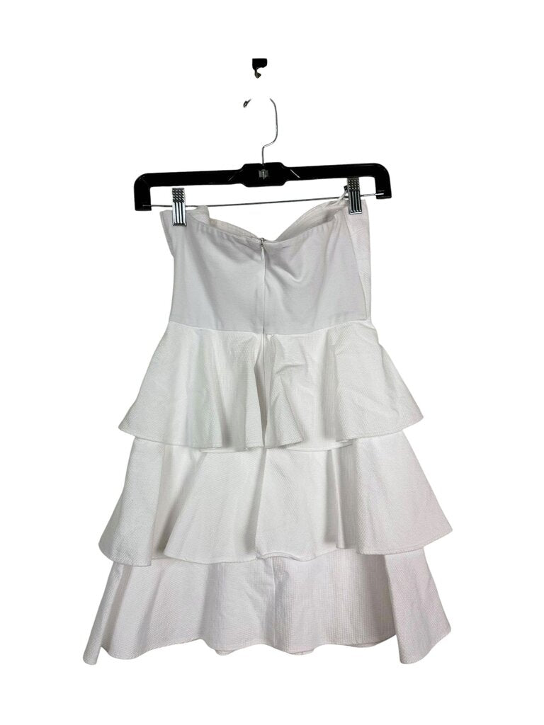 AMANDA UPRICHARD STRAPLESS TIERED DRESS