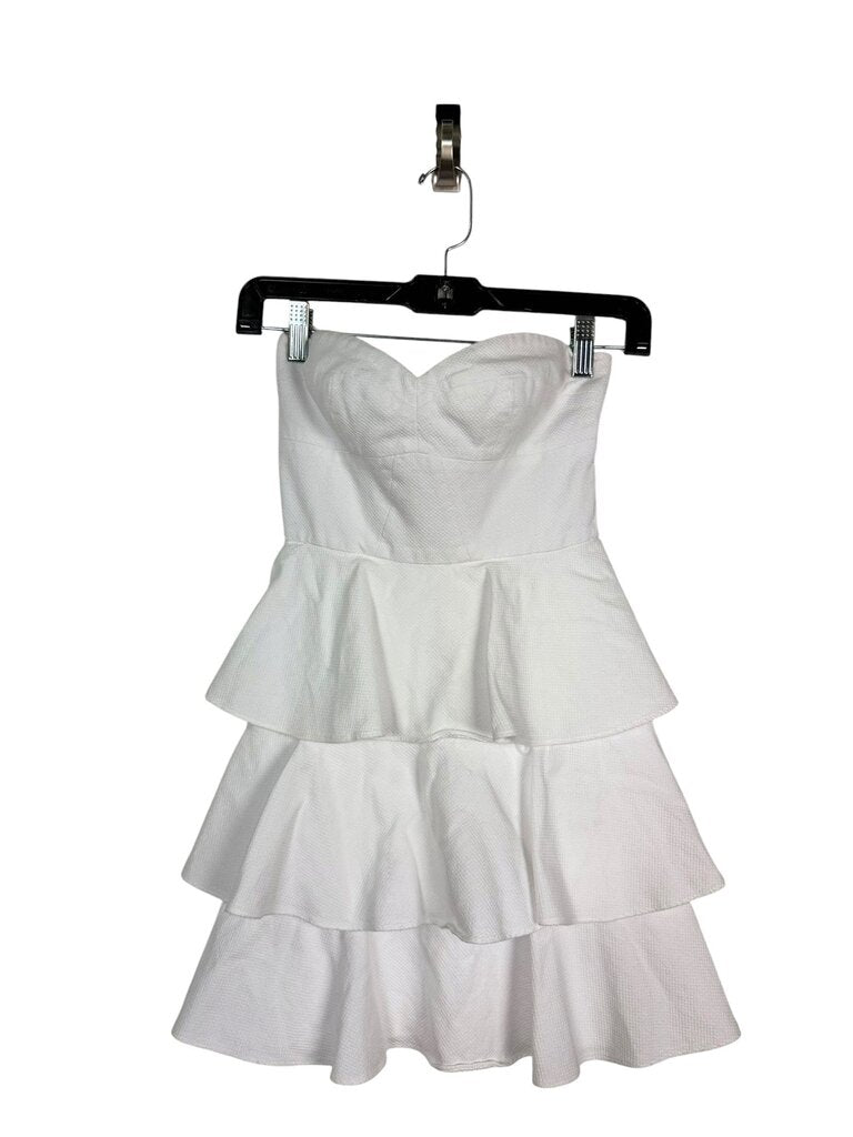 AMANDA UPRICHARD STRAPLESS TIERED DRESS