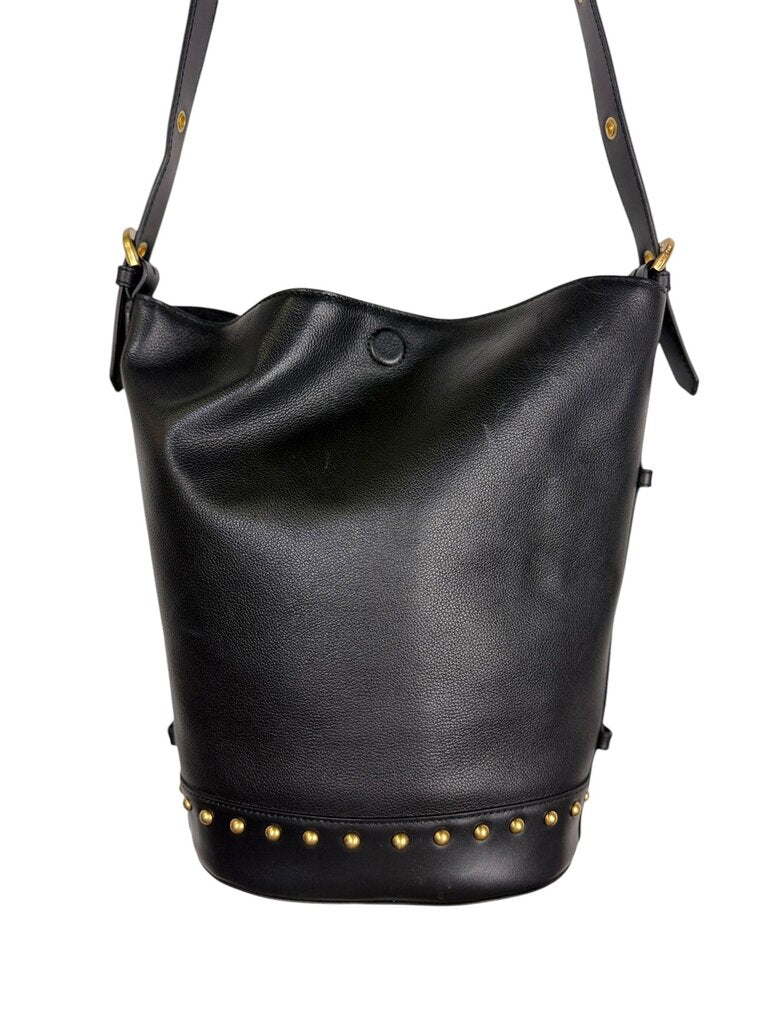VINCE CAMUTO STUDDED LEATHER BUCKET BAG