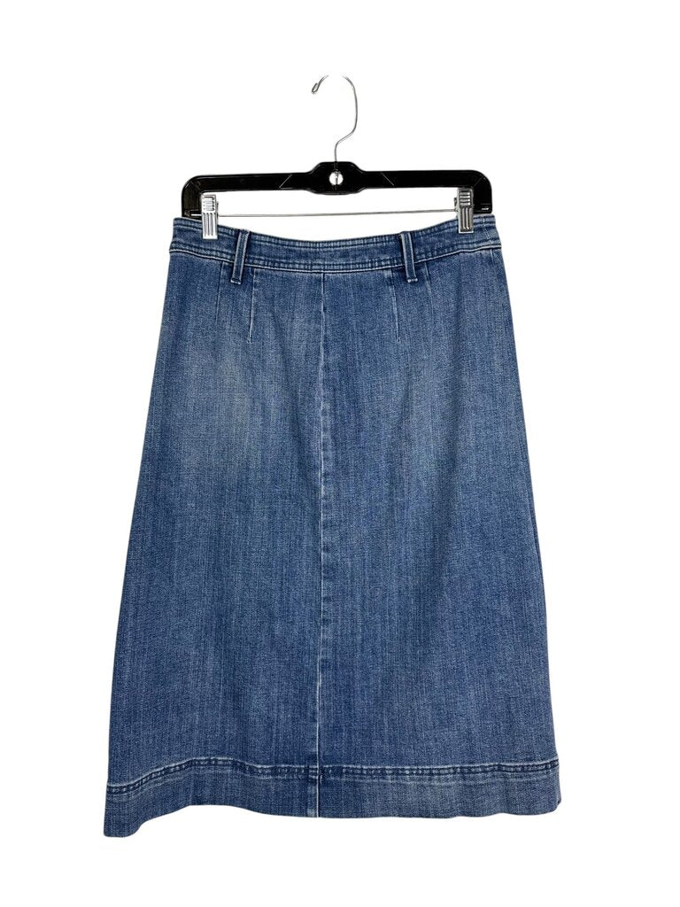 TALBOTS DENIM BUTTON MIDI SKIRT