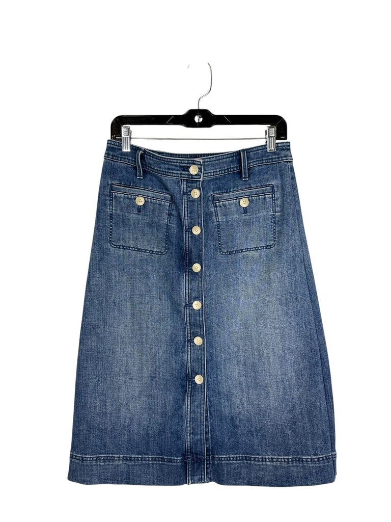 TALBOTS DENIM BUTTON MIDI SKIRT