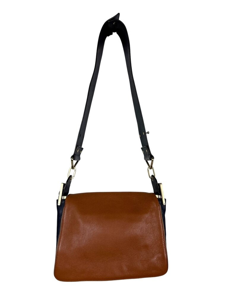 CHLOE LEATHER COLORBLOCK SHOULDER BAG
