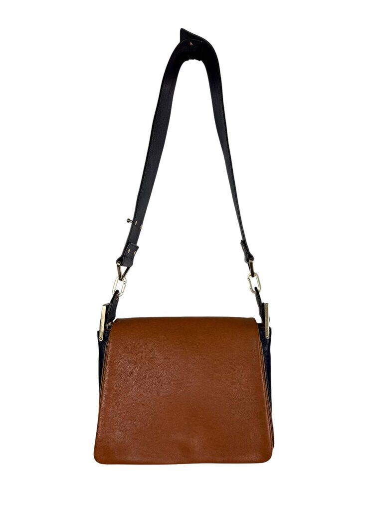 CHLOE LEATHER COLORBLOCK SHOULDER BAG