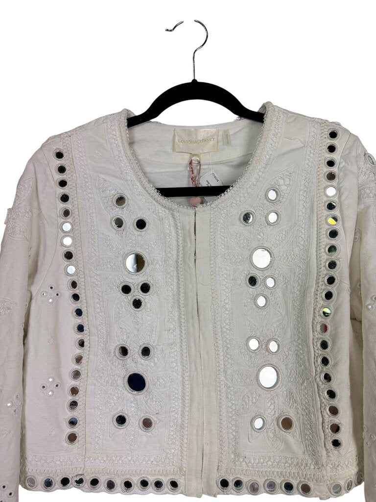 LOVESHACKFANCY MIRROR EMBROIDERED JACKET