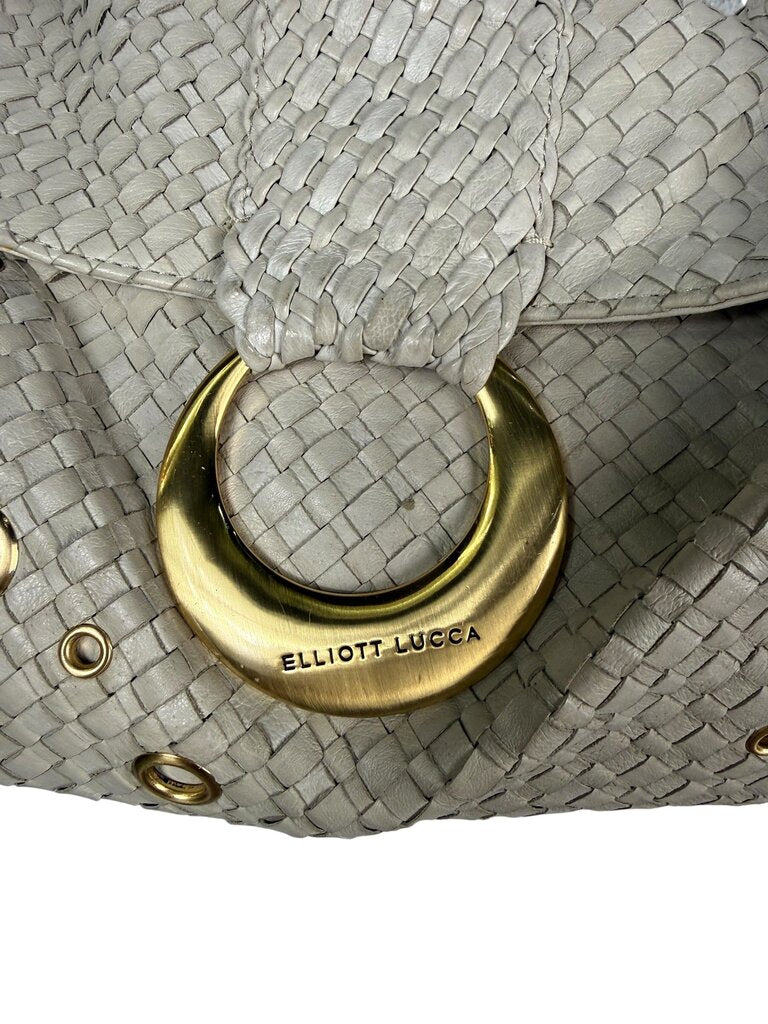 ELLIOT LUCCA WOVEN LEATHER HOBO BAG