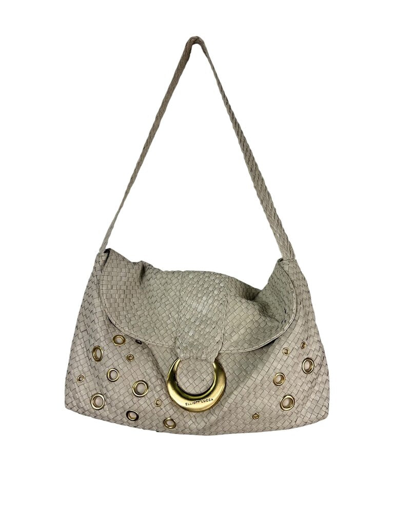 ELLIOT LUCCA WOVEN LEATHER HOBO BAG