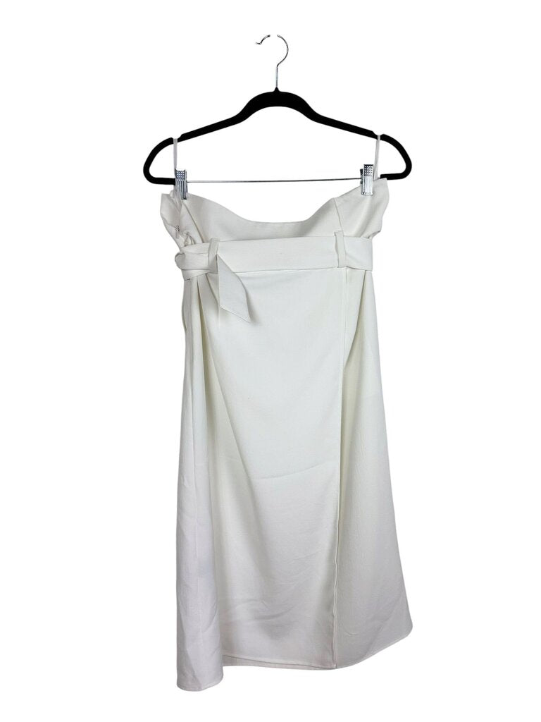 TIBI ASYMMETRICAL BELTED MIDI SKIRT