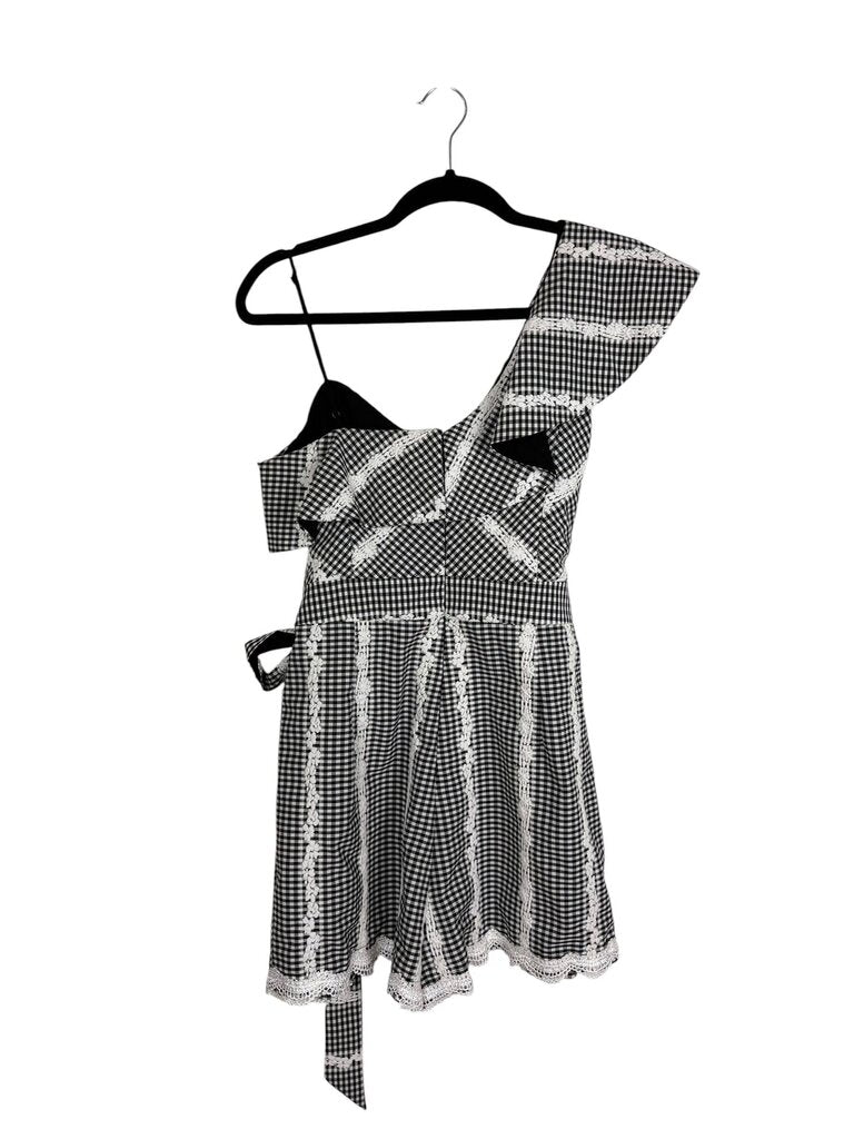 ADELYN RAE GINGHAM BELTED ROMPER