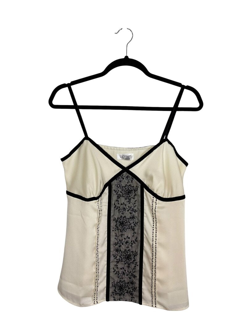 LOFT BEADED & VELVET SATIN TANK
