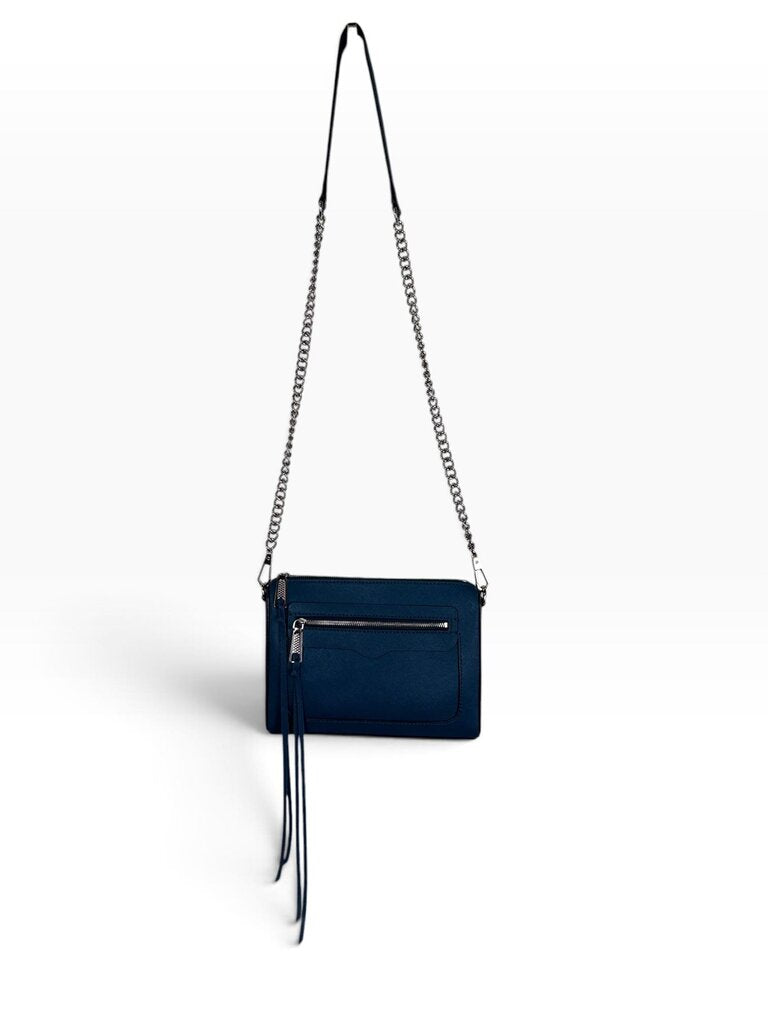 REBECCA MINKOFF LEATHER CHAIN STRAP CROSSBODY
