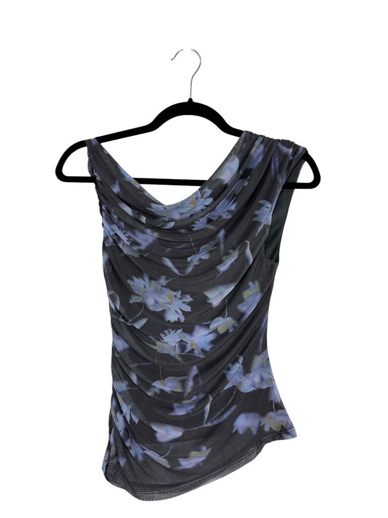 OPEN EDIT DRAPED MESH TOP