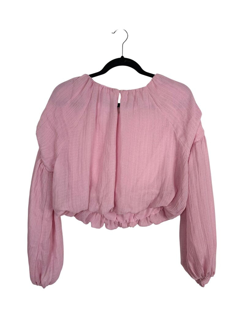 ASTR THE LABEL BUBBLE HEM BLOUSE
