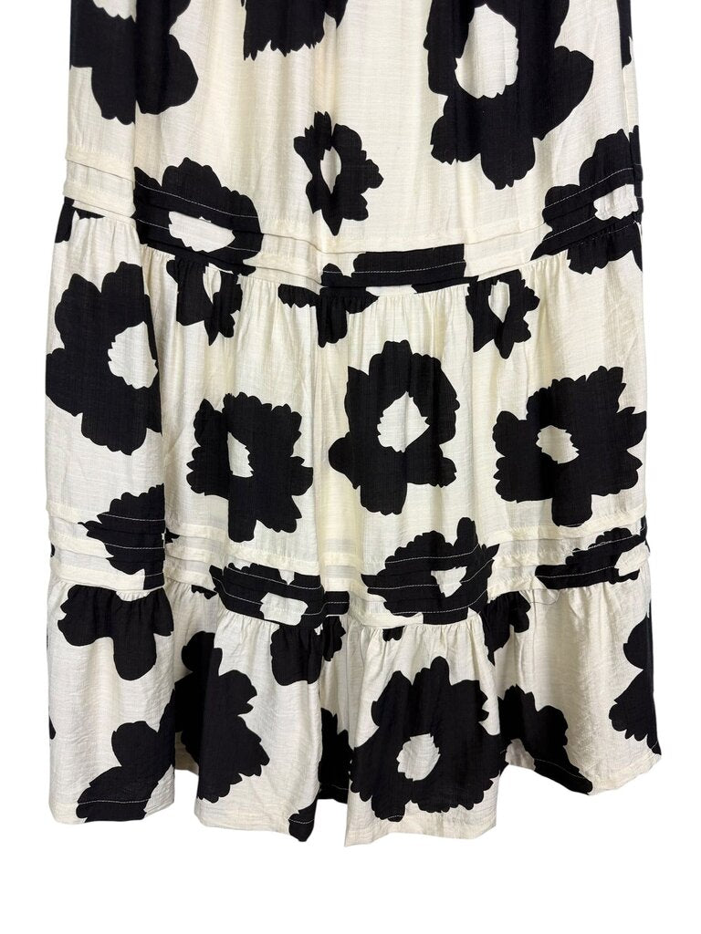 SHE + SKY FLORAL PRINT MIDI SKIRT