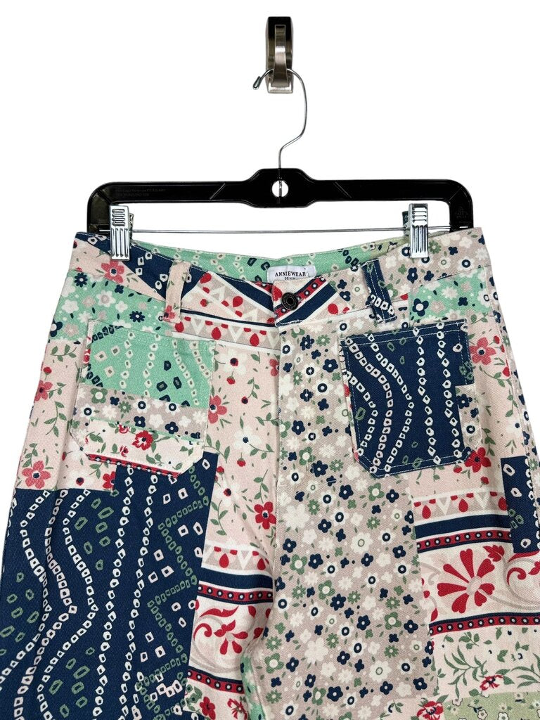 ANNIEWEAR PATCHWORK FLORAL JEANS