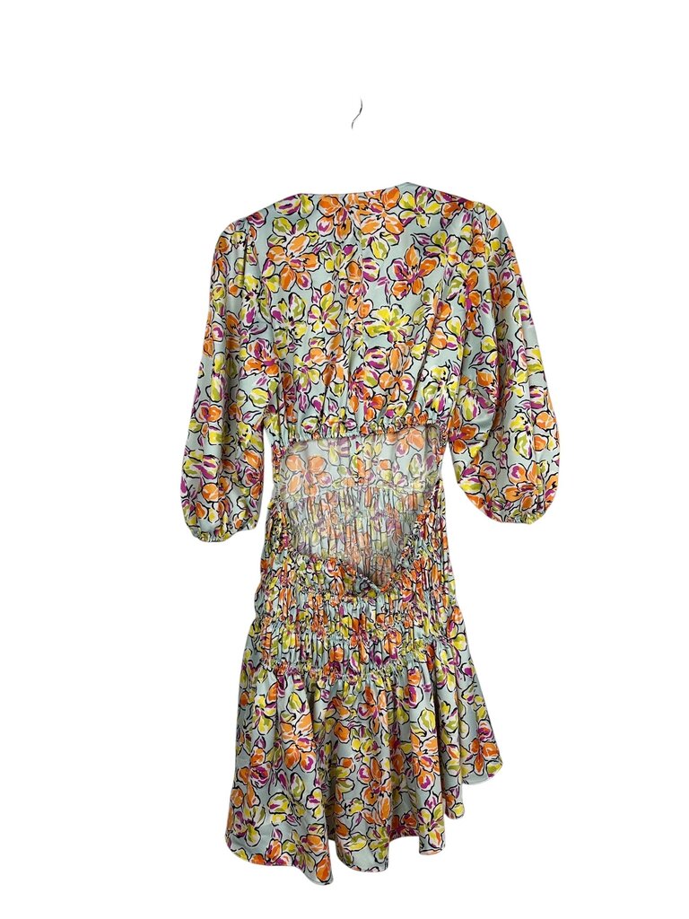 MAJE FLORAL OPEN BACK DRESS