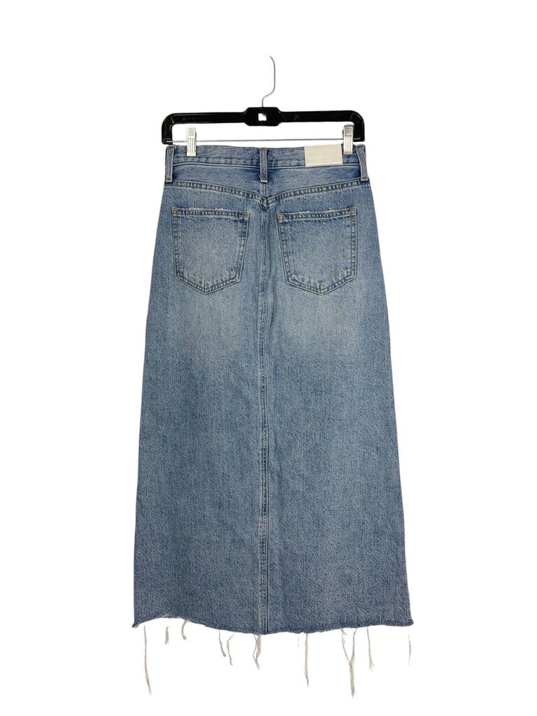 PISTOLA HIGH RISE DENIM MIDI SKIRT