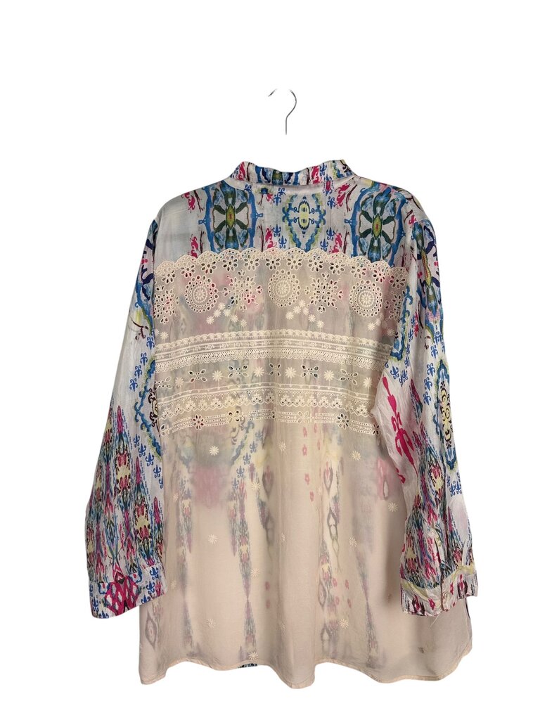 JOHNNY WAS SILK PATTERN BUTTON DOWN