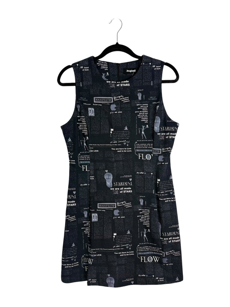 DESIGUAL NEWSPRINT SHEATH DRESS