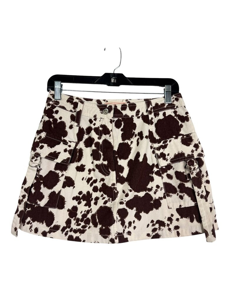LONE STAR COW PRINT CARGO MINI SKIRT