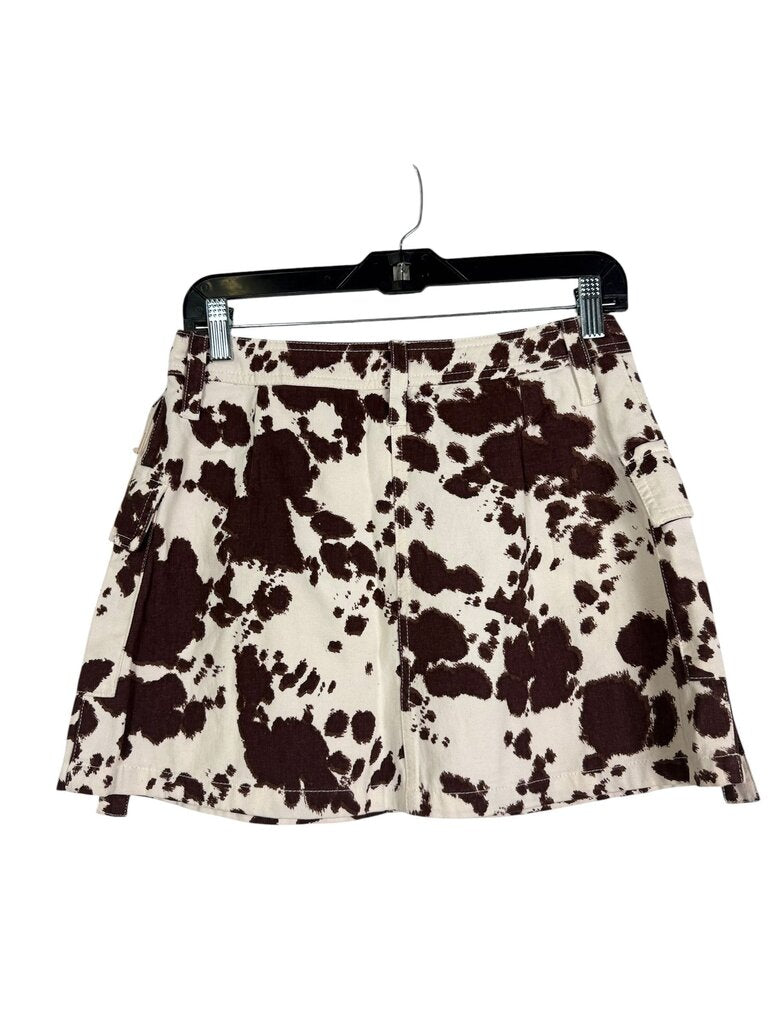 LONE STAR COW PRINT CARGO MINI SKIRT