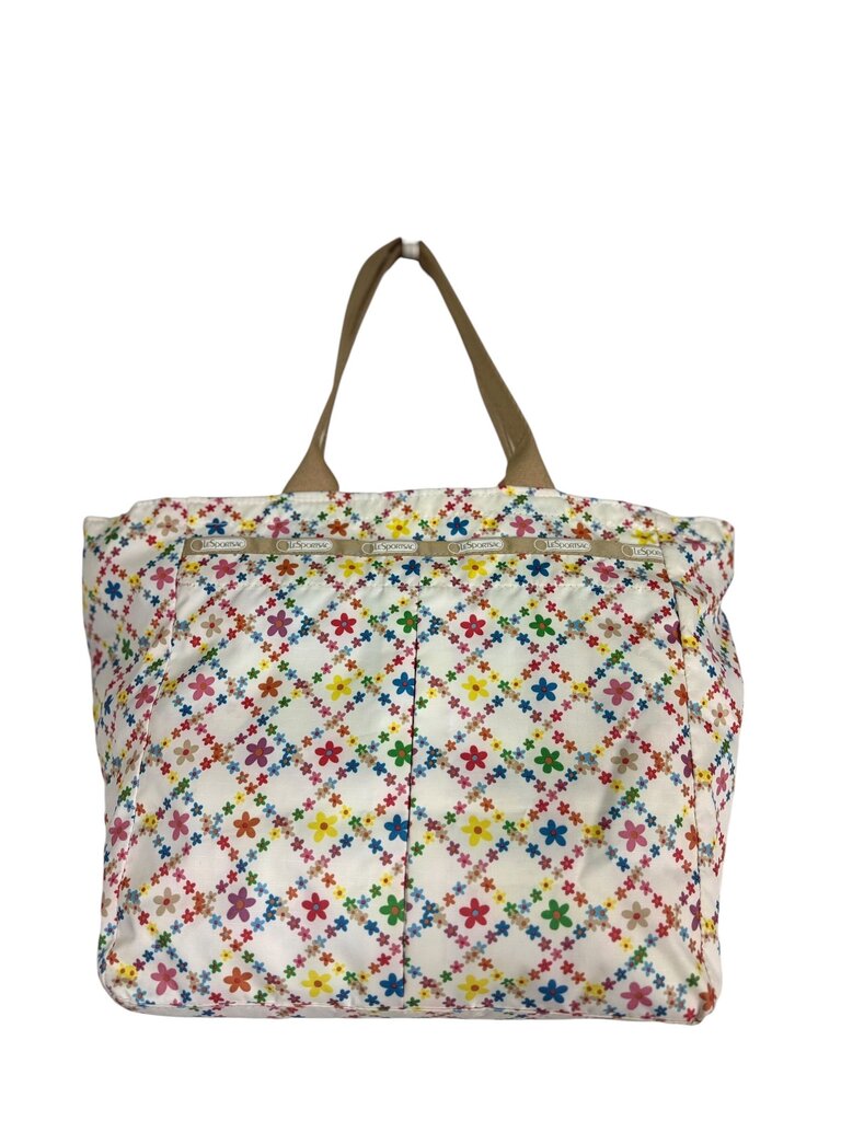 LE SPORT SAC RAINBOW FLOWERS TOTE BAG