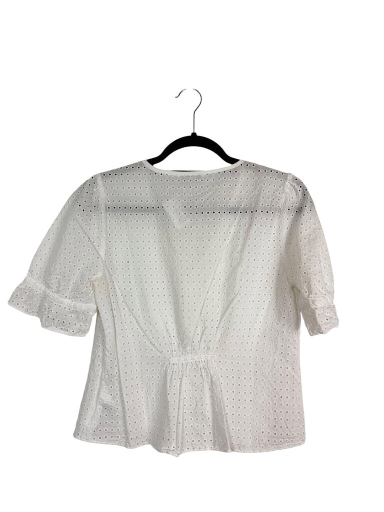 MADEWELL EYELET BUTTON BLOUSE