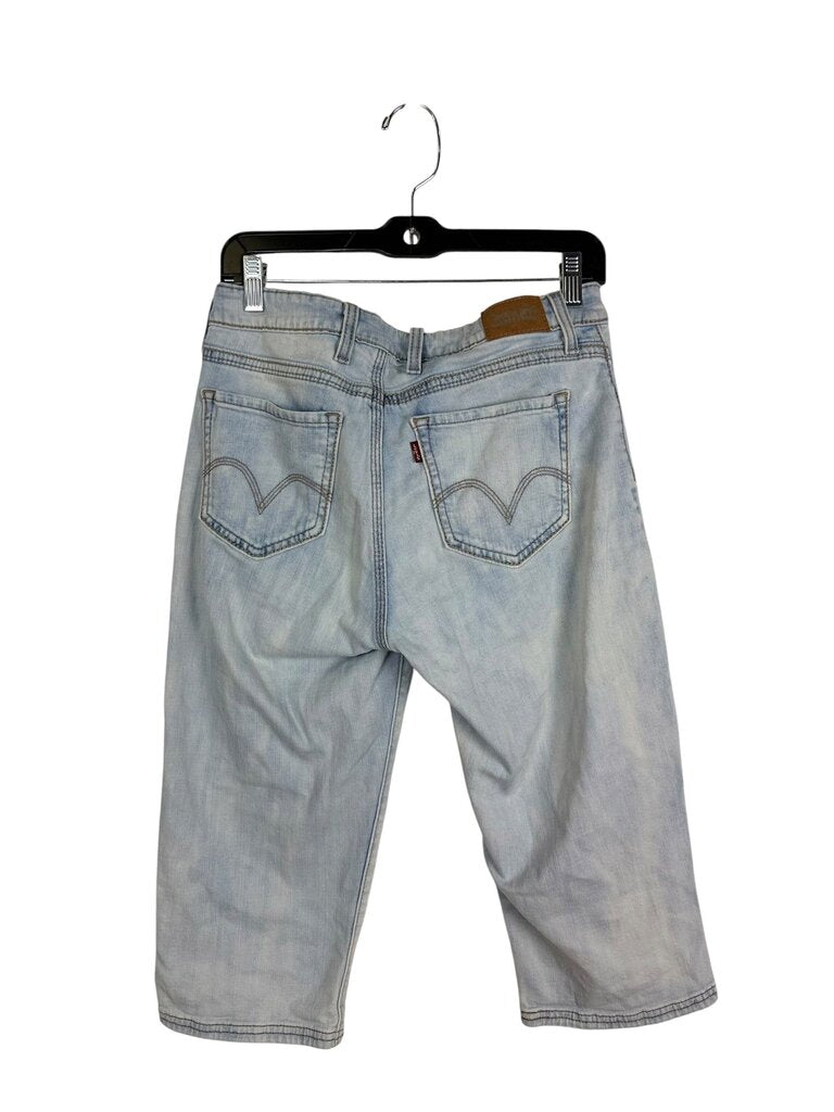 LEVI'S DISTRESSED DENIM CAPRIS