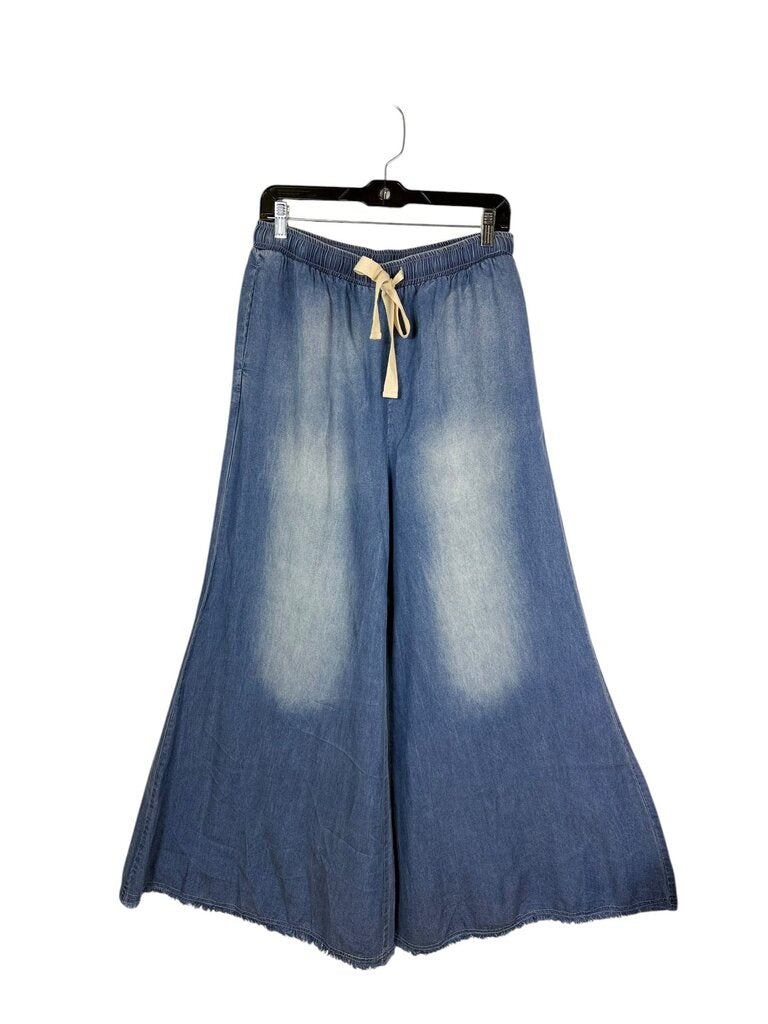 DOE & RAE WIDE LEG DENIM JEANS