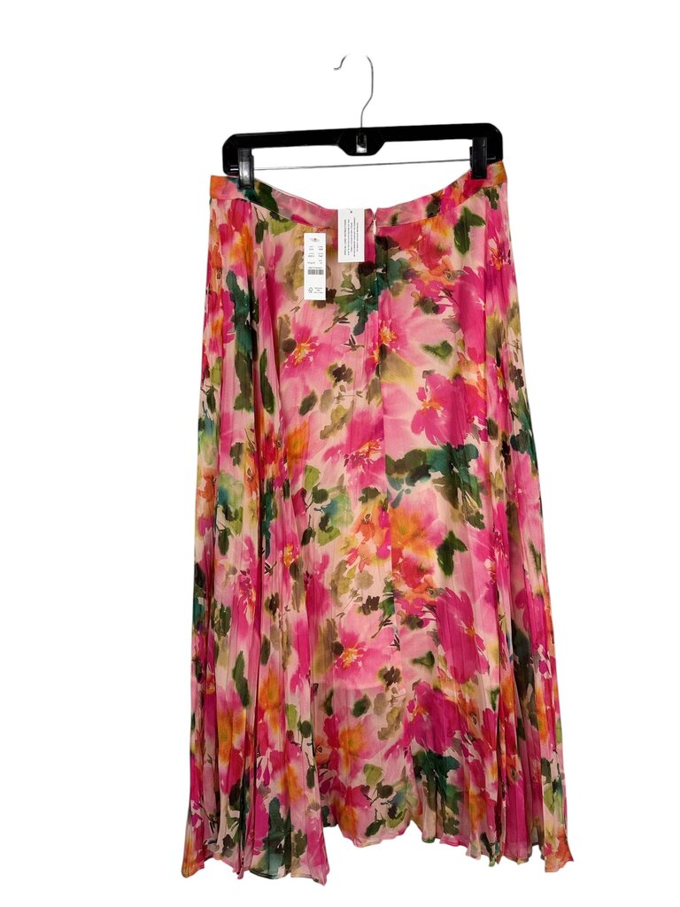 J.CREW FLORAL PLEATED CHIFFON MIDI SKIRT