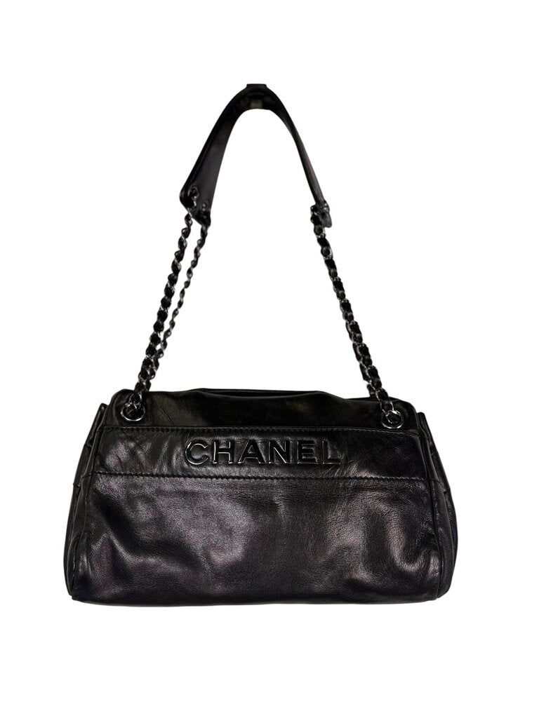 AUTHENTIC CHANEL LAMBSKIN LAX ACCORDIAN HOBO BAG