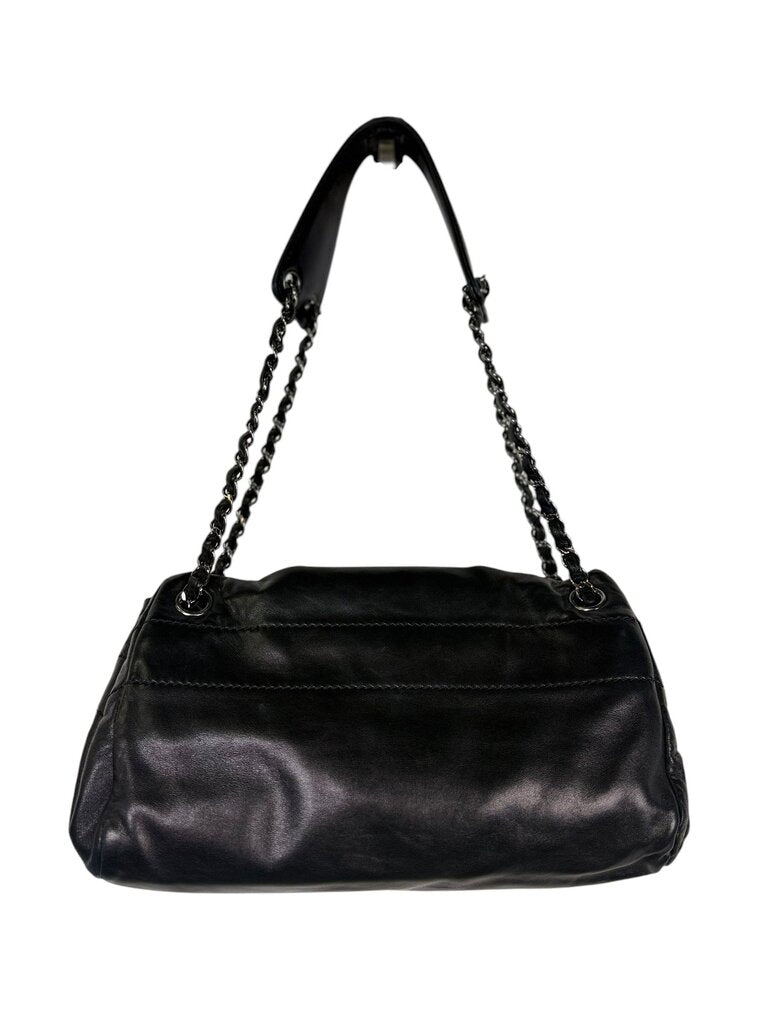 AUTHENTIC CHANEL LAMBSKIN LAX ACCORDIAN HOBO BAG