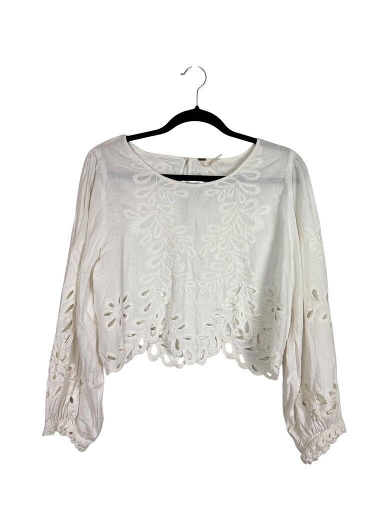 FREE PEOPLE LACE TRIM CROP TOP