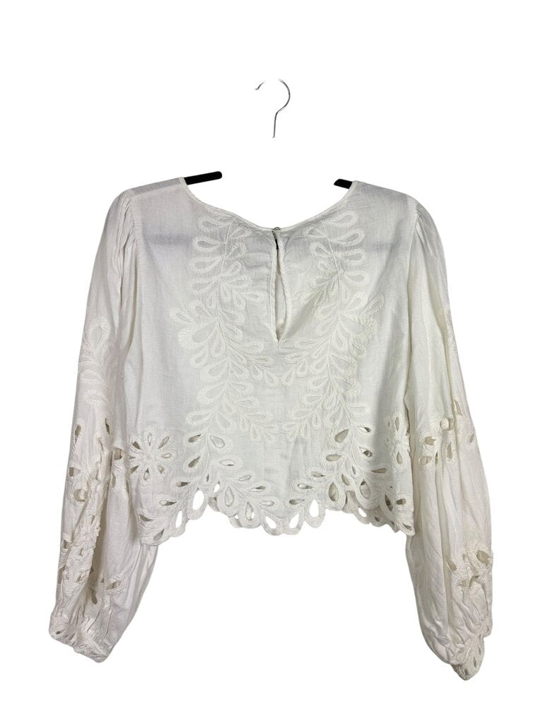 FREE PEOPLE LACE TRIM CROP TOP