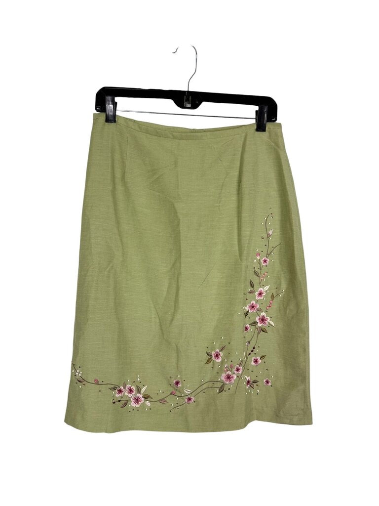 COLDWATER CREEK EMBROIDERED PENCIL SKIRT
