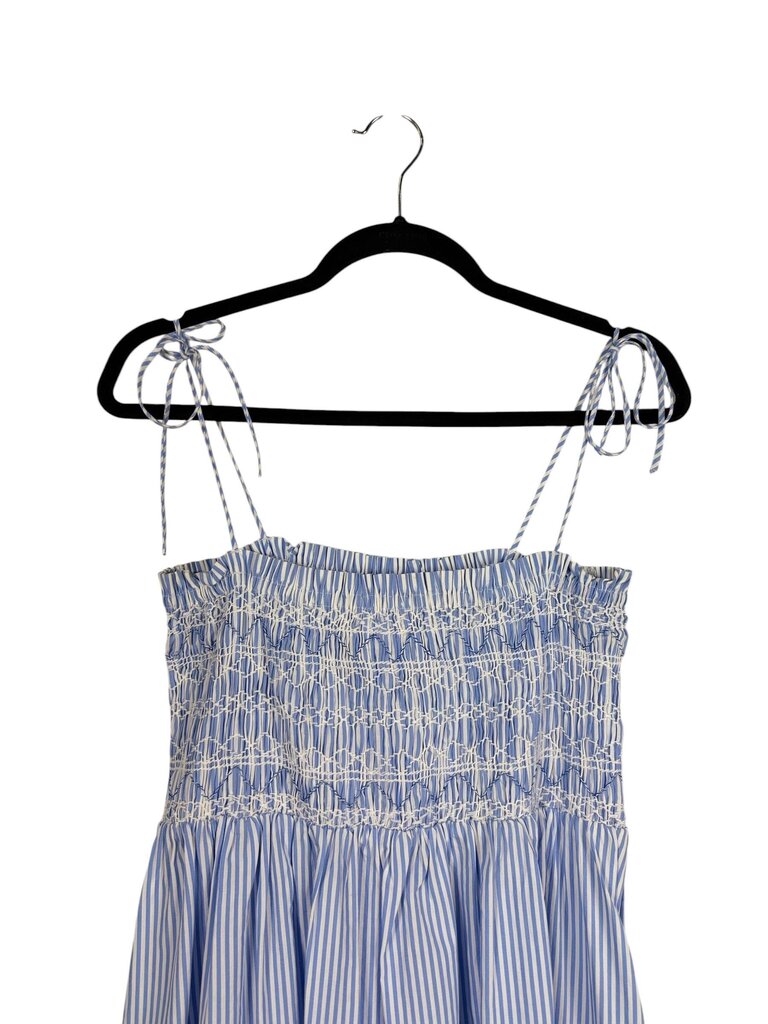 J. CREW STRIPED SMOCK MIDI DRESS