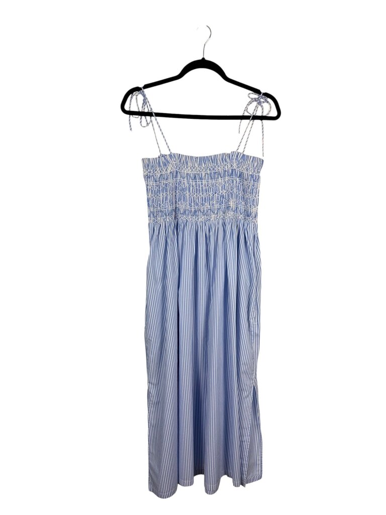 J. CREW STRIPED SMOCK MIDI DRESS