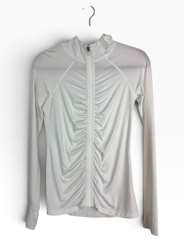 ATHLETA RUCHED ZIP FRONT ATHLETIC JACKET