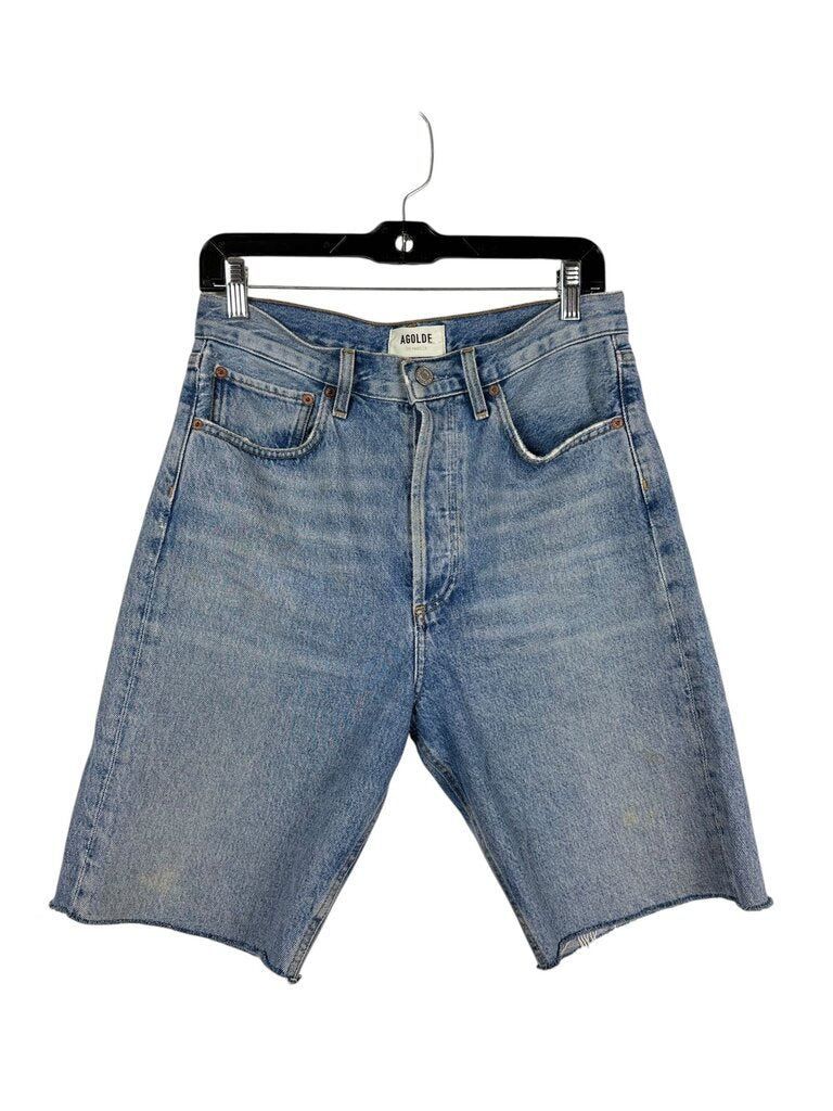 AGOLDE LONG DENIM SHORTS