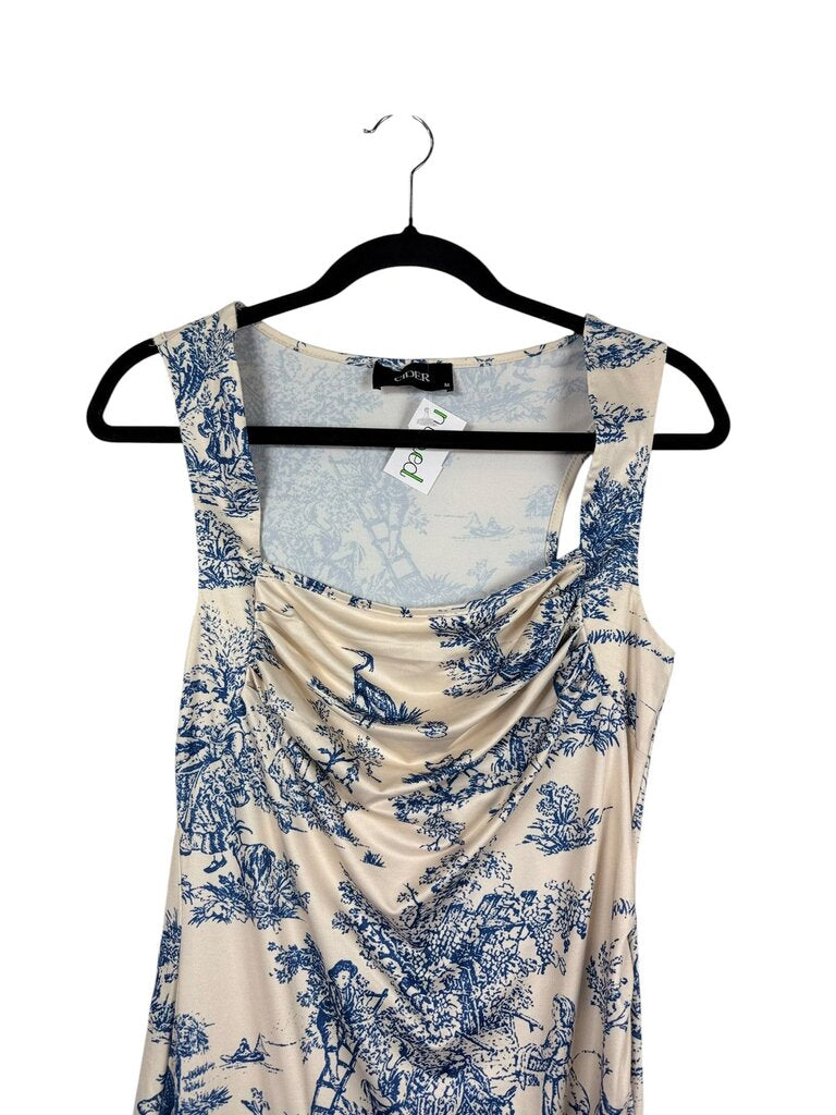 CIDER SCENIC LANDSCAPE PRINT MIDI DRESS