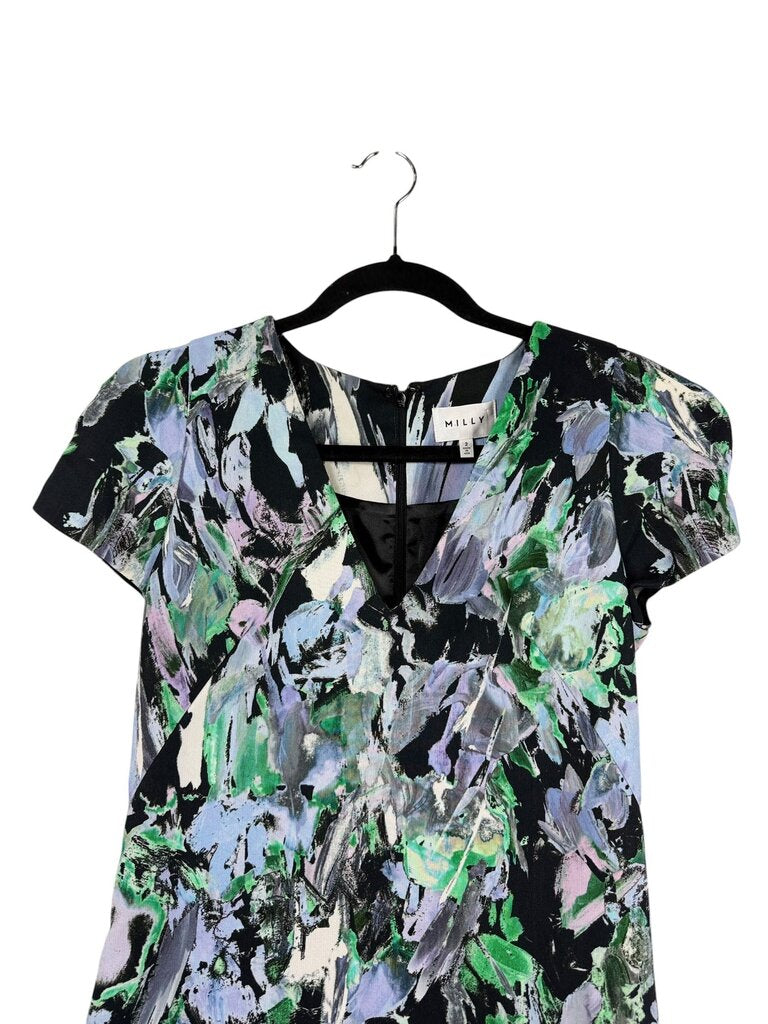 MILLY BRUSHSTROKE PRINT DRESS