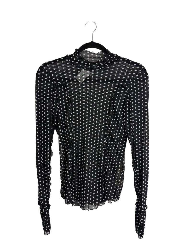 FREE PEOPLE POLKA DOT MESH TOP