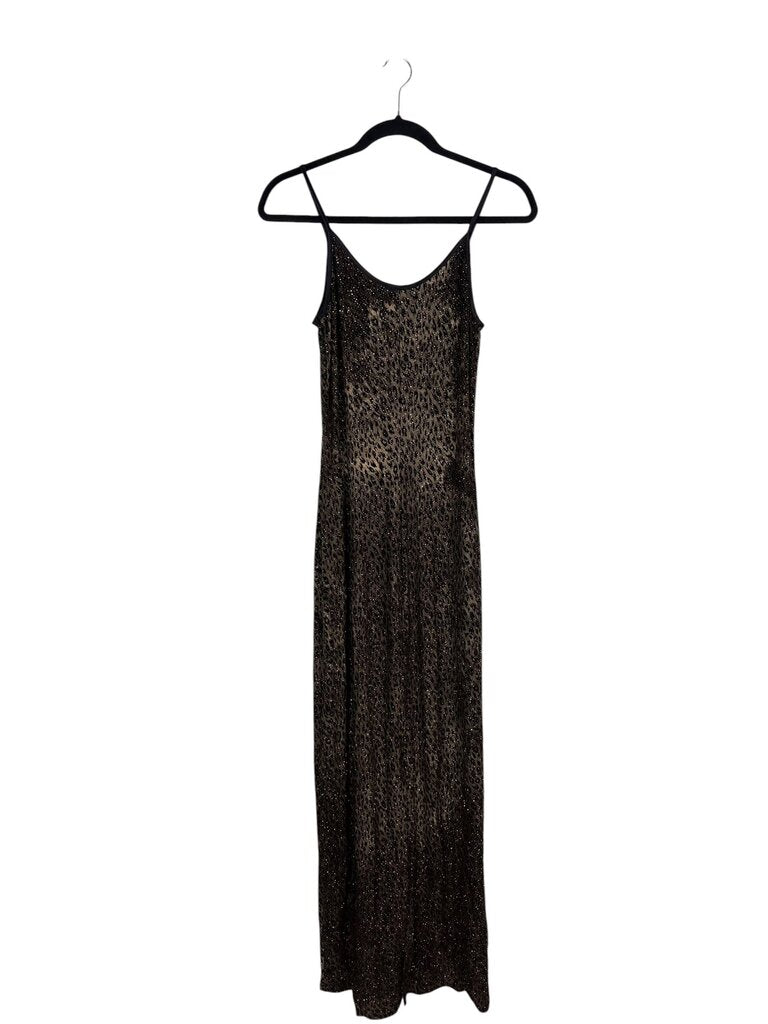 ONYX NITE SHIMMER LEOPARD PRINT MAXI DRESS