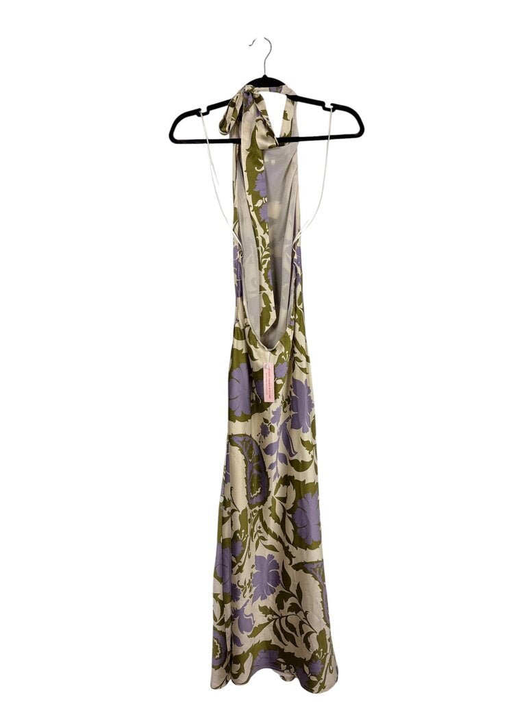 DRESS FORUN SATIN FLORAL MAXI DRESS