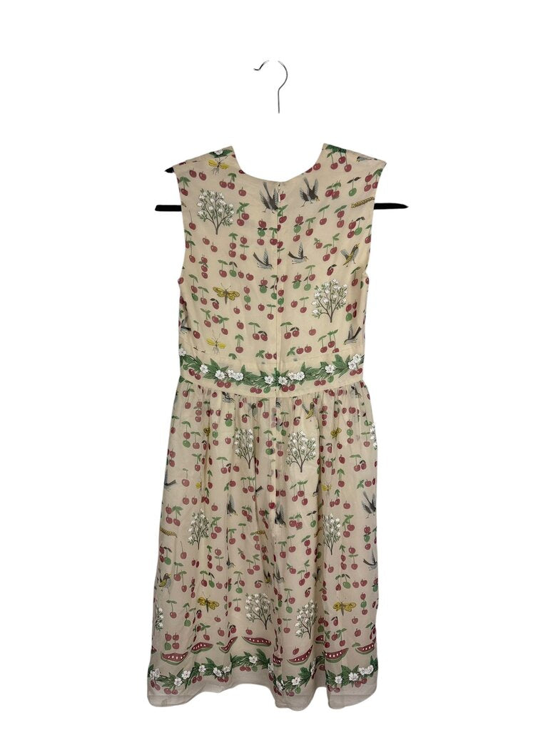 ANNA SUI CHERRY & ANIMAL PRINT DRESS