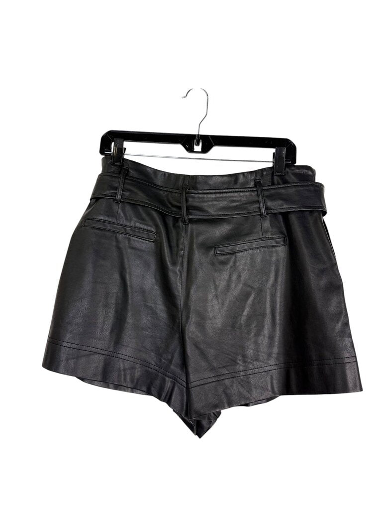 ZARA FAUX LEATHER BELTED SHORTS