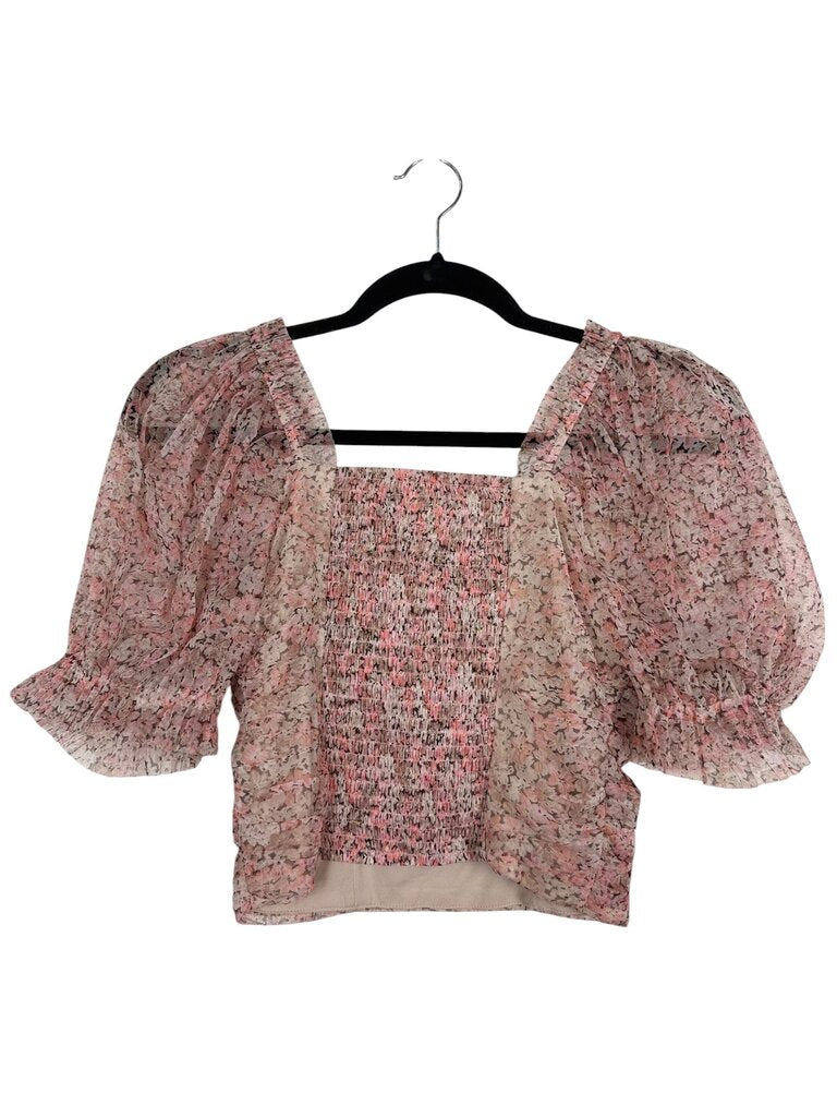 H&M MESH FLORAL BLOUSE