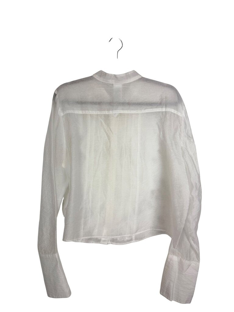CABI SHEER RUFFLE BLOUSE