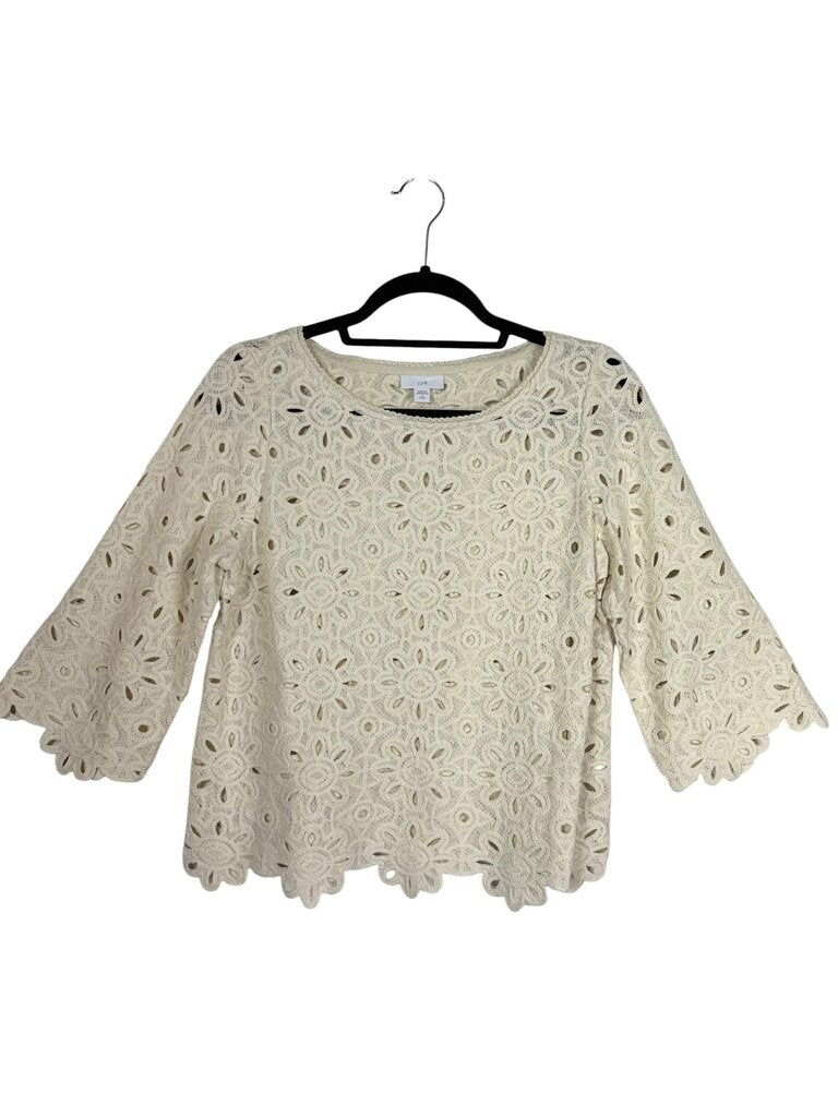 J.JILL CROCHET FLORAL BLOUSE